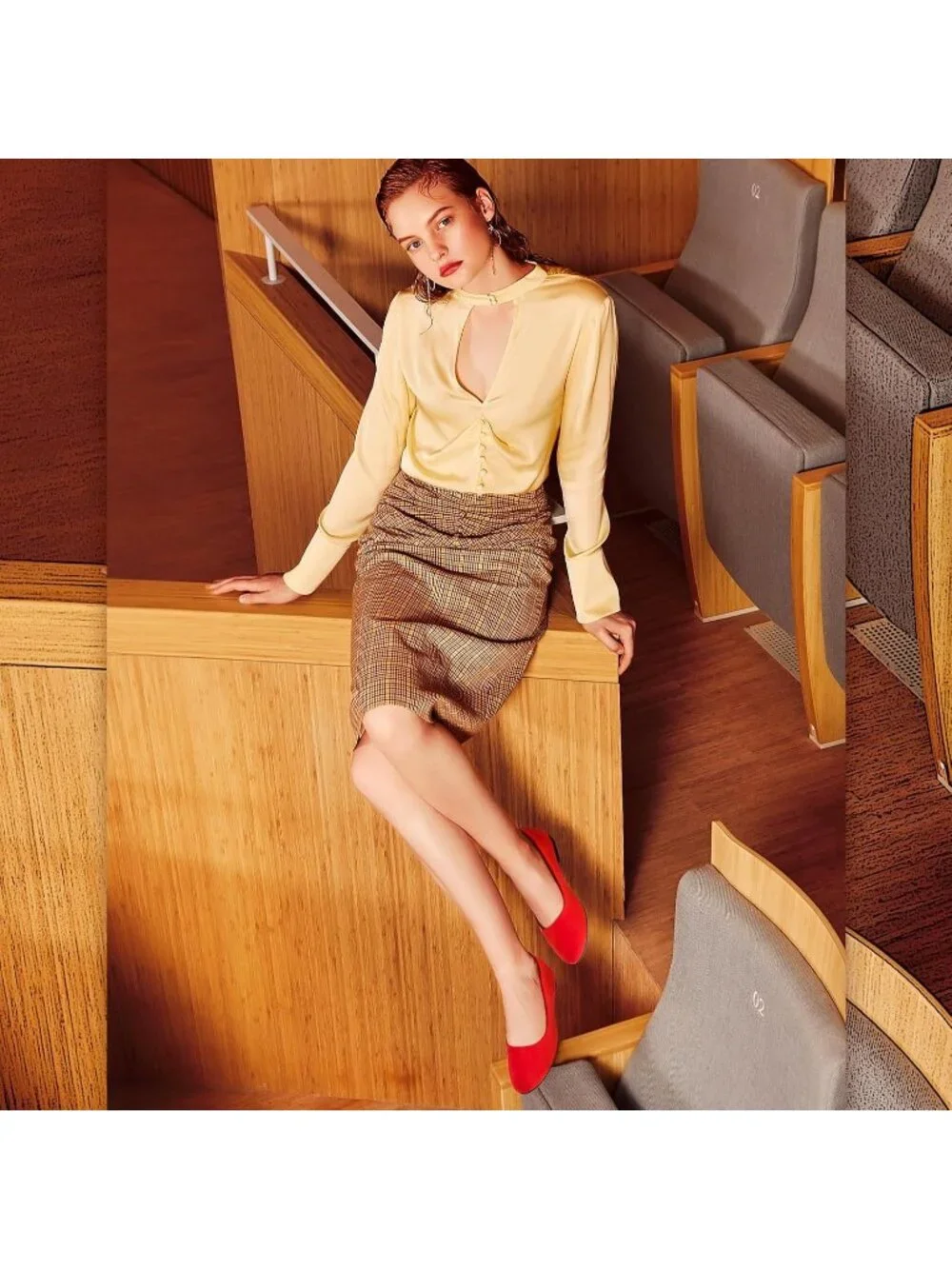 Women's Red Round Toe Ballet Flats Comfortable Ballerina Dress Shoes